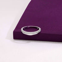 Sterling Silver Band Ring with Cubic Zirconia