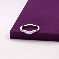 Sterling Silver Geometric Eternity Band Ring