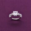 Classic Square Solitaire Statement Silver Ring