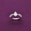 Tear Drop Silver Solitaire Ring