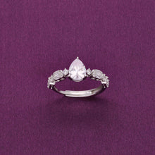  Tear Drop Silver Solitaire Ring