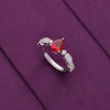 Tear Drop Silver Solitaire Ring