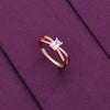 Wavy Baguette Solitaire Silver Ring