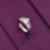 Crown Solitaire Silver Ring