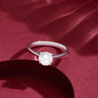Sterling silver solitaire ring with brilliant stone