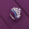 Statement Crown Zircon Studded Silver Ring