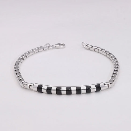 MEN’S STYLISH LINK SILVER BRACELET