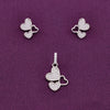 Triple Heart Silver Pendant & Earrings Set