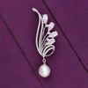 Shimmering Symphony Pearl Silver Brooch Pin