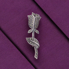  Oxidized Stylish Rose Silver Brooch