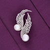 Sparkling Wings Pearl Silver Brooch Pin