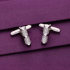 Men’s Sleek & Stylish Zirocn Silver Cufflijnks