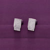 Men’s Rectangle Cut Zircon Silver Cufflinks