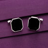 Men’s Sterling Black Octagon Silver Cufflinks