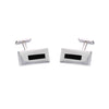 Men's Minimalist Rectangle Silver Cufflinks