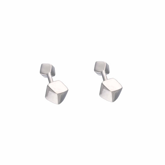 Men's Solid Statement Silver Cufflinks