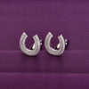 Men’s U Zircon Studded Silver Cufflinks