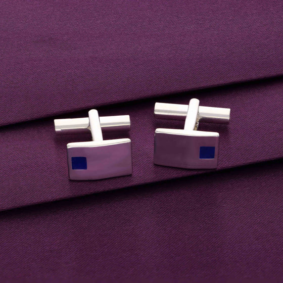 Men's Minimalistic Silver Cufflinks