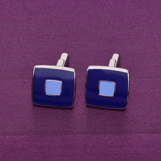 Blue Majesty Silver Cufflinks