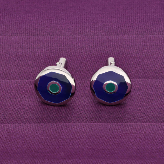 Deep Blue Classic Radiance Silver Cufflinks