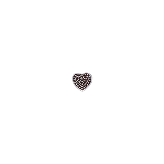 Oxidized Heart Silver Nose Pin