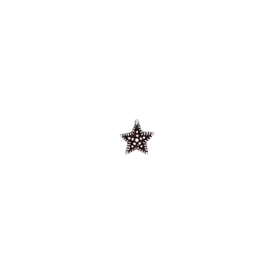 Oxidized Simple Star Silver Nose Pin