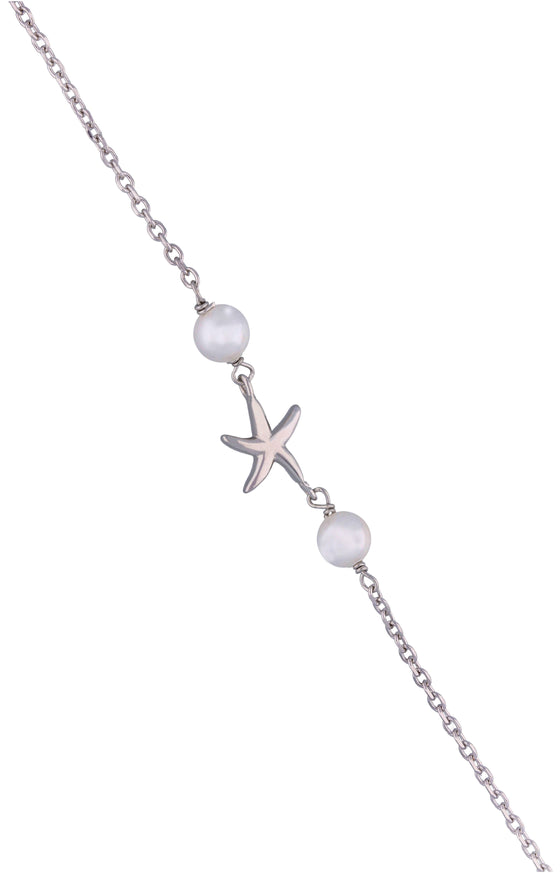 Pearly Delight Silver Anklet