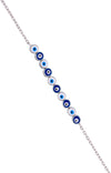 Ultra(white & marine) Evil Eye silver Anklet