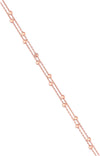 Rose Gold Spheres Layered Silver Anklet