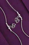 Shimmering Footprints Silver Anklet