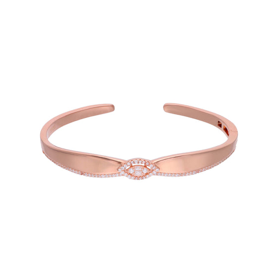 Enchanting Elegance Rose Gold Bow Bangle Bracelet