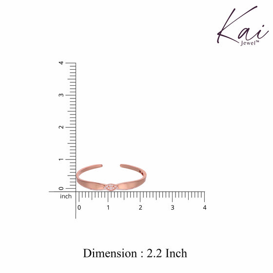 Enchanting Elegance Rose Gold Bow Bangle Bracelet