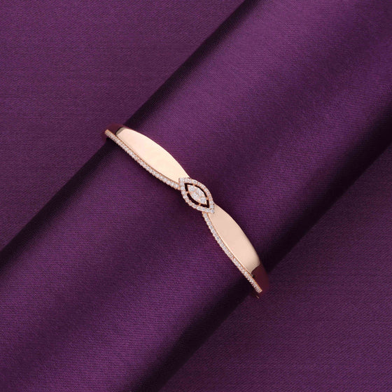 Enchanting Elegance Rose Gold Bow Bangle Bracelet