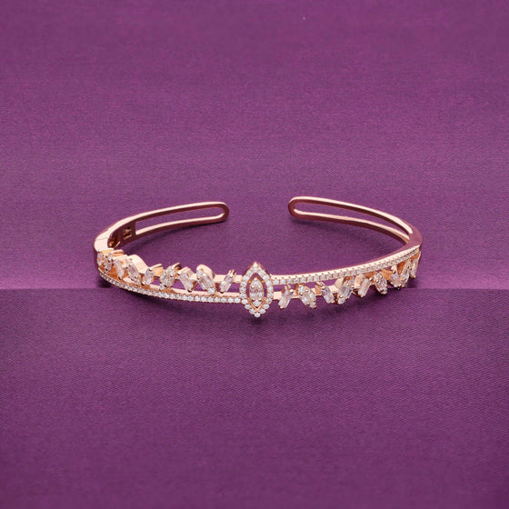 Sparkling Treasure Zircon Silver Bangle Bracelet