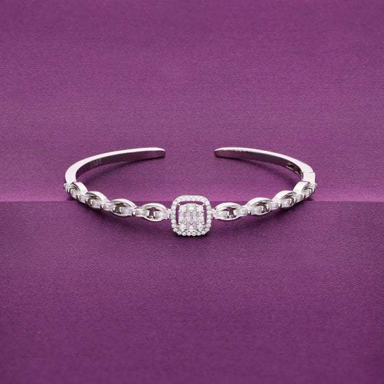 Dazzling Droplets Zircon Silver Bangle Bracelet