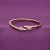 Stylish Floral Cut Zircon Silver Bangle Bracelet