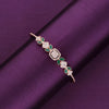 Elegant White & Green Zircon Silver Bangle Bracelet
