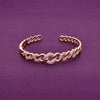 Stunning Zircon Linked Chains Silver Bangle Bracelet