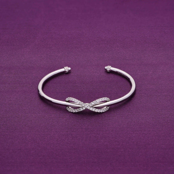 CLASSIC INFINITY SILVER BANGLE BRACELET