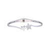 Sterling Stars Zircon Silver Bangle Bracelet