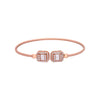 Stunning Square Baguettes Rose Gold Bangle Bracelet