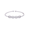 Shimmering Zirconia Sequence Silver Bangle Bracelet