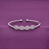 Shimmering Zirconia Sequence Silver Bangle Bracelet