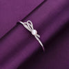 Ribboned Diamante Pearl Silver Bracelet
