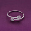 Crystal Baguettes Silver Bangle Bracelet