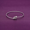 Twin Pyramids Silver Bangle Bracelet