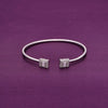 Encrusted Squares Silver Bangle Bracelet 