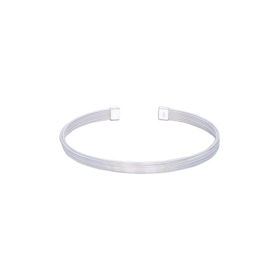 Stringed Splendour Silver Bangle Bracelet