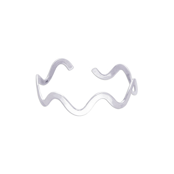 Whirling Wave Sterling Silver Bangle Bracelet