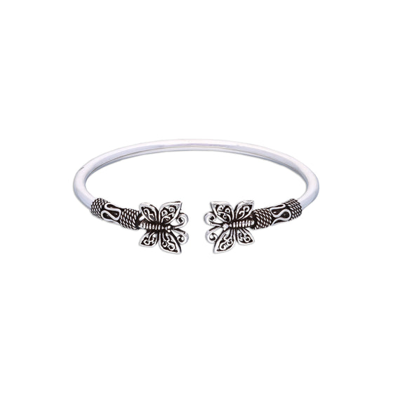 Butterfly Pair Silver Bangle Bracelet